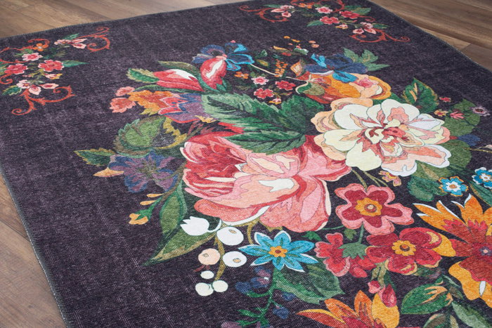 Conceptum Alfombra Soul Chenille Black AL 322 150 x 230 cm 100% Poliéster Lavable a Máquina